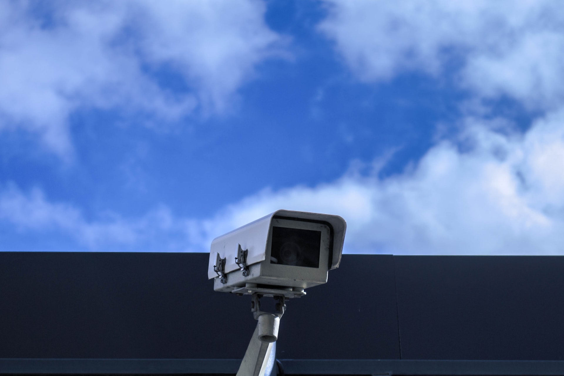 a CCTV camera on a building